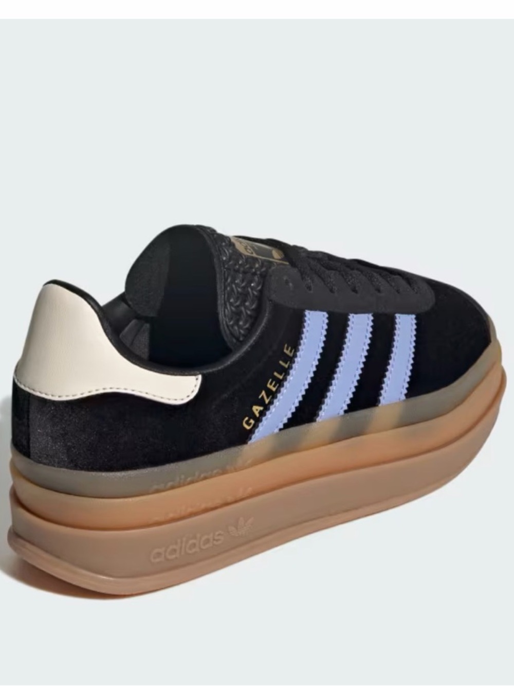 Adidas Gazelle Bold J Core Black Blue Spark Size 4.5 Y/6.5 Womens Velvet, NWB - Picture 14 of 15
